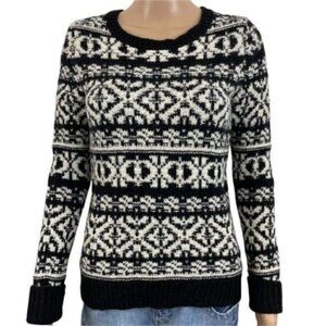 Theory Tommy P Fine Ultra 100% Wool Sweater Fair Isle Size Medium